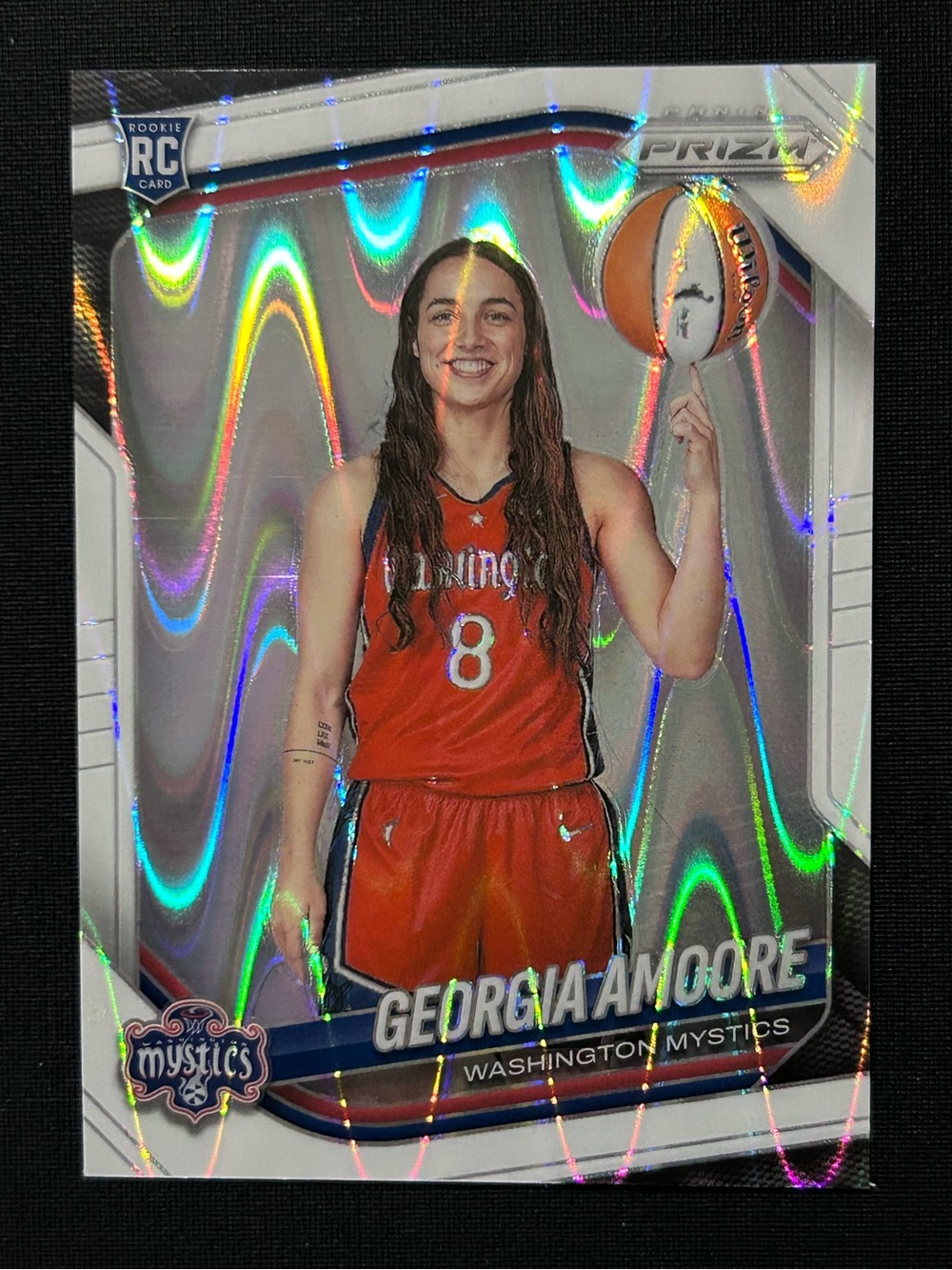 2025 Panini Prizm Georgia Amoore White Seismic WNBA Card